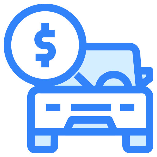 Ikona samochód i dolar